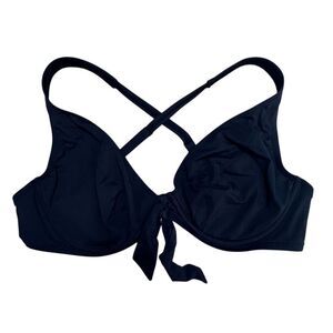 EUC Bleu Rod Beattie Women's Black Crossback Tie-Front Bikini Top Size M